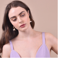 Culturesse Liesl Freshwater Pearl Hoop Earrings images 5