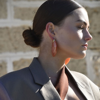 Culturesse Raya Bold Arc Resin Drop Earrings (Sunset Peach) images 5