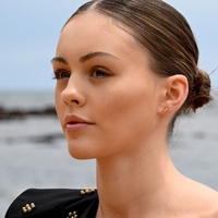 Culturesse Sagittarius Artisan Zirconia Pavé Stud Earrings (Gold) images 5