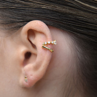 Culturesse Bente Artisan Diamante Cuff Earring (Gold) images 5