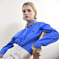 Culturesse Adella Chunky Gold Link Chain Necklace  images 5