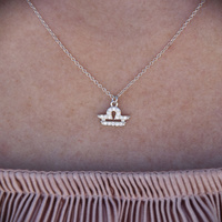 Culturesse Libra Diamante Pendant Necklace (Silver) images 5