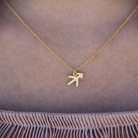 Culturesse Sagittarius Diamante Pendant Necklace (Gold) images 5