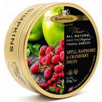 Simpkins Apple Raspberry and Cranberry Drops 200g Tin Sweets Candy Lollies images 5