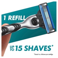 Gillette Mach3+ Razor Handle Plus 2 Cartridges 3 Piece Set images 6