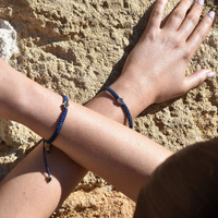 Culturesse Sacha Pave Hamsa Hand Bracelet (Silver Charm Blue String) images 6