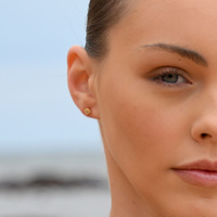 Culturesse Aquarius Artisan Zirconia Pavé Stud Earrings (Gold) images 6