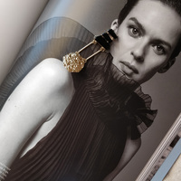 Culturesse Elyn Black and Gold Earrings  (for non-pierced ears) images 6