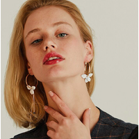 Culturesse Ivet Floral Hoop Mismatching Earrings  images 6