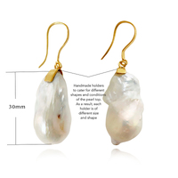 Culturesse Agata 24K Baroque Pearl Drop Earrings (Imperfect No. 3) images 6