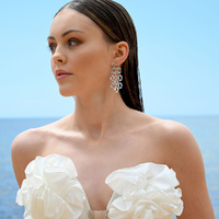 Culturesse Lenore Sculptured Loop Mesh Earrings (Silver) images 6