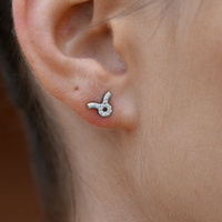 Culturesse Taurus Artisan Zirconia Pavé Stud Earrings (Silver) images 6