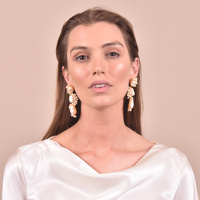 Culturesse Amour 22K Luxury Pearl Bouquet Earrings images 6