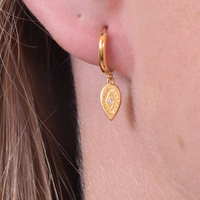 Culturesse Irena Gold Vermeil Evil Eye Earrings images 6
