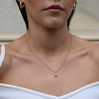 Culturesse Essie Fine Heart Padlock Pendant Necklace (Gold) images 6