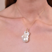 Culturesse Nature's Craft Giant Baroque Pearl Pendant Necklace images 6