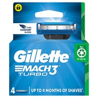 Gillette Mach3 Turbo Replacement Cartridges 4 Pack images 7