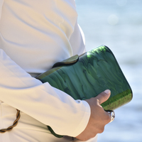 Culturesse Eulla Artsy Resin Clutch (Emerald Green) images 7