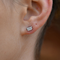 Culturesse Aquarius Artisan Zirconia Pavé Stud Earrings (Silver) images 7