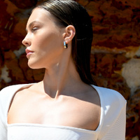 Culturesse Luma Solid U Huggie Earrings (Silver) images 7