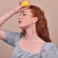 Culturesse Isadora Beaded Floral Drop Earrings (My ears are pierced) images 7