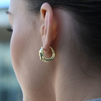 Culturesse Swarna Artisan Dolphin Hoop Earrings (Gold) images 7