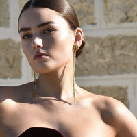 Culturesse Lucian Gold Heart String Earrings images 7