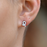 Culturesse Leo Artisan Zirconia Pavé Stud Earrings (Silver) images 7