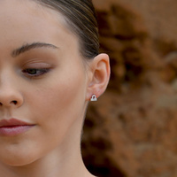 Culturesse Libra Artisan Zirconia Pavé Stud Earrings (Silver) images 7