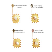 Culturesse Florence Luxury 24K Gold Dangle Earrings Clear Quartz (my ears are pierced) images 7