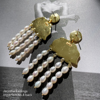Culturesse Jacinthe 24K Sculpture Pearl Drop Earrings (Imperfect No.4) images 7