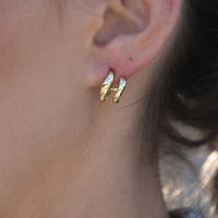 Culturesse Asta Sculptural Twin Line Earrings (Gold) images 7