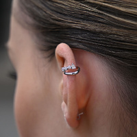 Culturesse Bente Artisan Diamante Cuff Earring (Silver) images 7