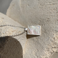 Culturesse Chantal Mother of Pearl Pendant Necklace (Silver) images 7