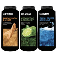 Crewman Body Powder 200g 3 Pack Sandalwood Amber Cedarwood Bergamot Ocean Breeze images 8