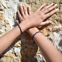 Culturesse Sacha Pave Hamsa Hand Bracelet (Silver Charm Blue String) images 8