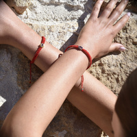 Culturesse Sacha Pave Hamsa Hand Bracelet (Silver Charm Red String) images 8