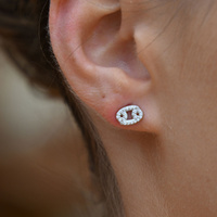 Culturesse Cancer Artisan Zirconia Pavé Stud Earrings (Silver) images 8