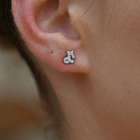 Culturesse Capricorn Artisan Zirconia Pavé Stud Earrings (Silver) images 8