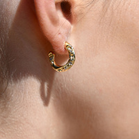 Culturesse Briar Sculptural Sparkle Hoop Earrings (Gold Vermeil) images 8