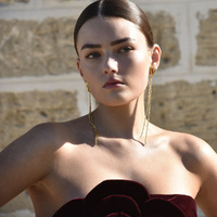 Culturesse Lucian Gold Heart String Earrings images 8