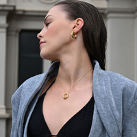 Culturesse Abella Classic C Hoop Earrings (Gold) images 8