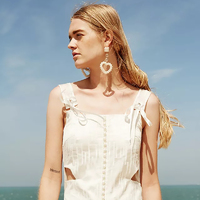 Culturesse Iris Pearly Heart Drop Earrings (My ears are not pierced) images 8