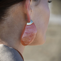 Culturesse Raya Bold Arc Resin Drop Earrings (Sunset Peach) images 8