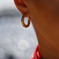 Culturesse Dejouer 24K Textured C Hoop Earrings images 8