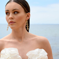 Culturesse Haven Artisan Sculptured Heart String Earrings (Gold) images 8