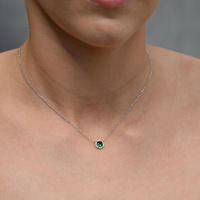 Culturesse Khloe Diamante Zircon Pendant Necklace (Silver) images 8