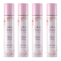 Lulu Grace Private Collection Rose Body Spray 4 Pack 75ml Long Lasting