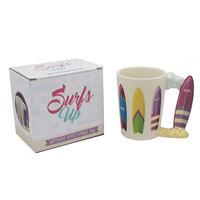 Curtis & Wade Mug SurfBoard Shaped Handle Pink