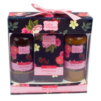 Lulu Grace Body Care Gift Set Body Wash, Scented Soap & Body Lotion Rose